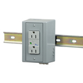 Hubbell Wiring Device-Kellems DIN Rail Utility Box, Complete Unit- TVSS, DIN Rail Box, 15A TVSS, Gray DRUBTVSS15